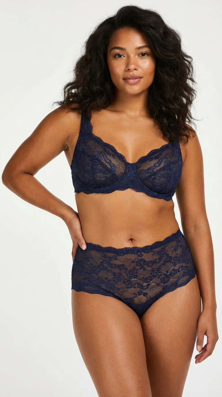 Tam Dantelli Hipster Tanga Midnight Blue - Hipster Tanga Tasarım Detayı